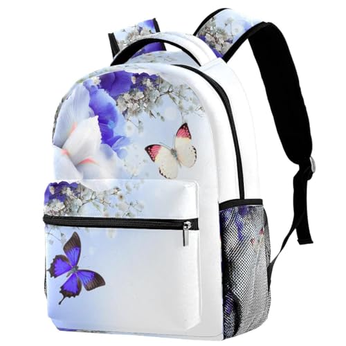 Sac à dos école et voyage 40cm motif papillon multicolore pour fille et garçon
