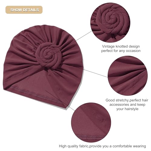 Image of KYNARI Turban Head Wraps for Women, Pretied Stretch Bonnet Hair Wrap