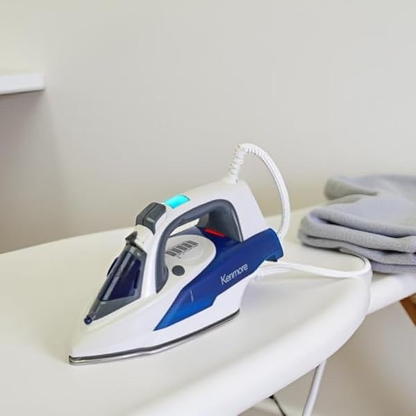 Kenmore Digital Steam Iron - Electric Fer With Steamer For Clothes, Ironing & Steaming Garment Vertically, Stainless Steel Soleplate, 9 Fabric Presets, 1725 Watt, 3-Way Anti-Drip & Auto Shut Off by Koolatron - Image 2