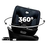 Kinderkraft I-Grow Child Car Seat, I-Size 40-150 cm, 360 Degree Rotation, Isofix, Base Station, RWF and FWF, Special Safety Systems, Easy to Clean, from Birth Group 0/1/2/3 0-36 kg, Black