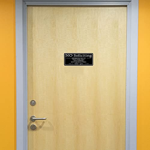 no soliciting sign for homeoffice modern design 9x4 inch acrylic sign self-adhesive