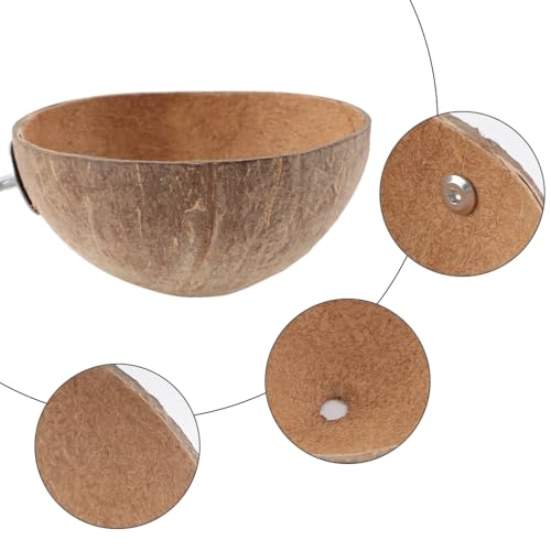 Image of VTurboWay 2 Pack Bird Nest Natural Coconut Shell Parrot Nest Finch House Canary Bed Hatching Nest Breeding Nesting for Cage Sleeping Bird Bed