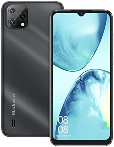 Blackview A55 Smart Phone, 6.528 inches Unlocked Phones HD+ Waterdrop Screen, 3GB+16GB/SD 128GB, 4780mAh Battery, 8+5MP Camera, Android 11 Unlocked Cell Phones, Triple Card Slots, GPS, Face ID - Black