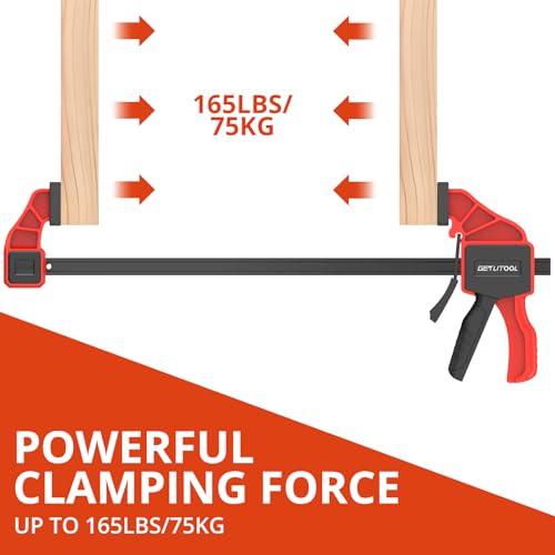 GETLITOOL 2PCS 12-Inch Bar Clamps for Woodworking 165LBS Clamping Force by GETLITOOL - Used condition - Image 4
