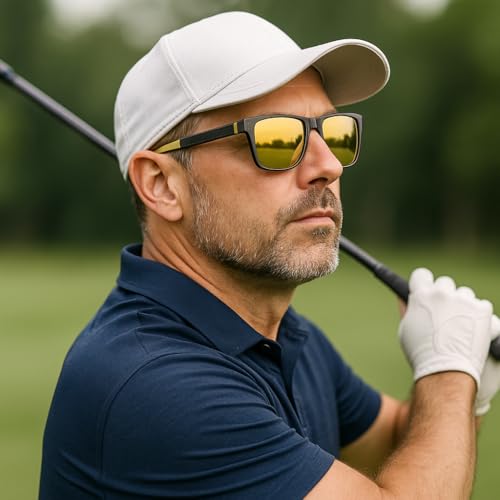 Cyxus Golf Sunglasses for Men Hand-crafted Luxury Acetate Frame Polarized UV400 Protection Design for Elite Players P15792