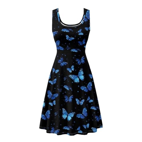 Image of Renewold Women's Sleeveless Tank Dress with Pockets, Casual Scoop Neck A-Line Sundress for Summer, Travel and Vacation