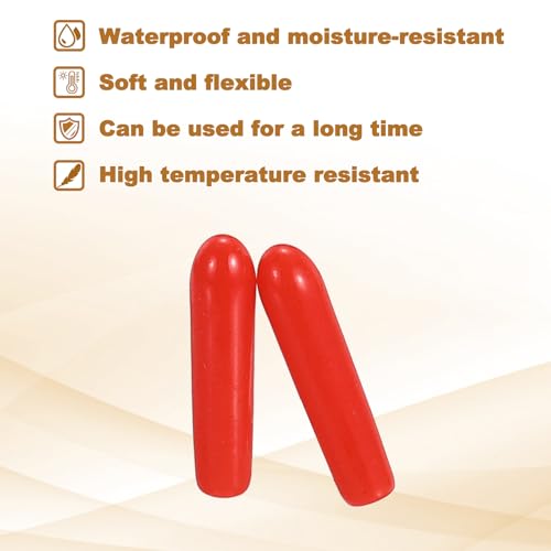 Image of uxcell 88Pcs Rubber End Caps, 2mm(1 /16 inch) ID 13mm(15 /32 inch) Height Round Screw Thread Protectors Flexible Screw Bolt Covers Caps for Metal Tube Rod Bolt, Red