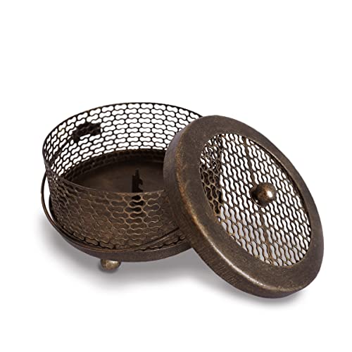 アンティークブロンズ調のメタル線香入れ 蚊取り線香入れ 蚊取り線香ホルダー アジアン雑貨 おしゃれ お洒...