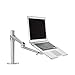 Price comparison product image ThingyClub® Adjustable Aluminium Universal Single Laptop Notebook or Tablet Desk Mount Arm Stand Bracket with Tilt and Swivel (Single Laptop - Silver)