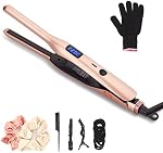 Mini Redresseur de cheveux Température réglable pour cheveux courts, barbes & Taille des voyages Mini Crayon Fer plat, Double tension pour les hommes, Céramique petit fer plat, 3/10Inch, Redresseur et curleur 2 en 1
