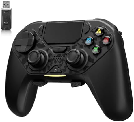 AceGamer Hypershadow D4 2.4G Wireless Controller for PS4/Switch/PC/IOS/Android/Steam Deck, TMR Joysticks, Instant Trigger Switch, Mechanical Buttons, 4 Macro Back Paddles, Turbo, 6-Axis Gyro, Dual Vibration