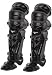 Mizuno Samurai Adult Baseball Shin Guards 16.5" Black/Grey