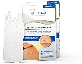 Embrace Active Scar Defense for New Scars, FDA-Cleared Silicone Scar Sheets (Size L) 60 Day Supply