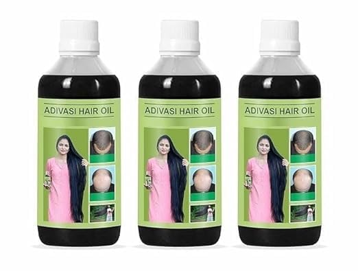 KITWELL 3 In 1 Original Adivasi Hair Oil 300 ML Ayurvedic Adivasi Hair Oil With Ayurvedic hubs 100 ml Each(Pack Of 3)