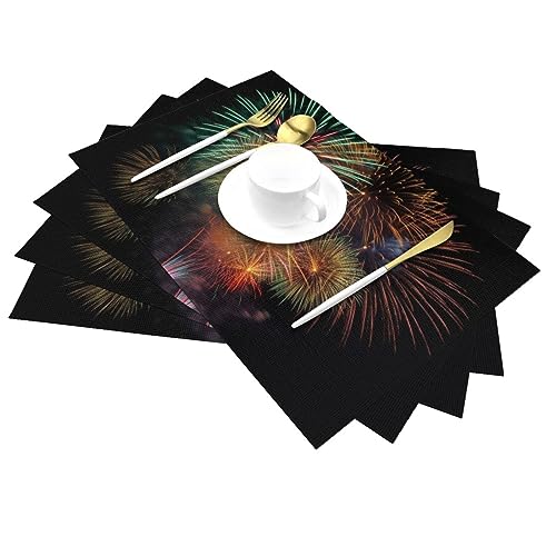 Sets de table en vinyle lavables et antidérapants pour la cuisine - Lot de 4