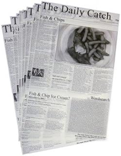 Greaseproof Newspaper Print Paper Fish & Chip Food Wrap - 270mm x 203mm (20)