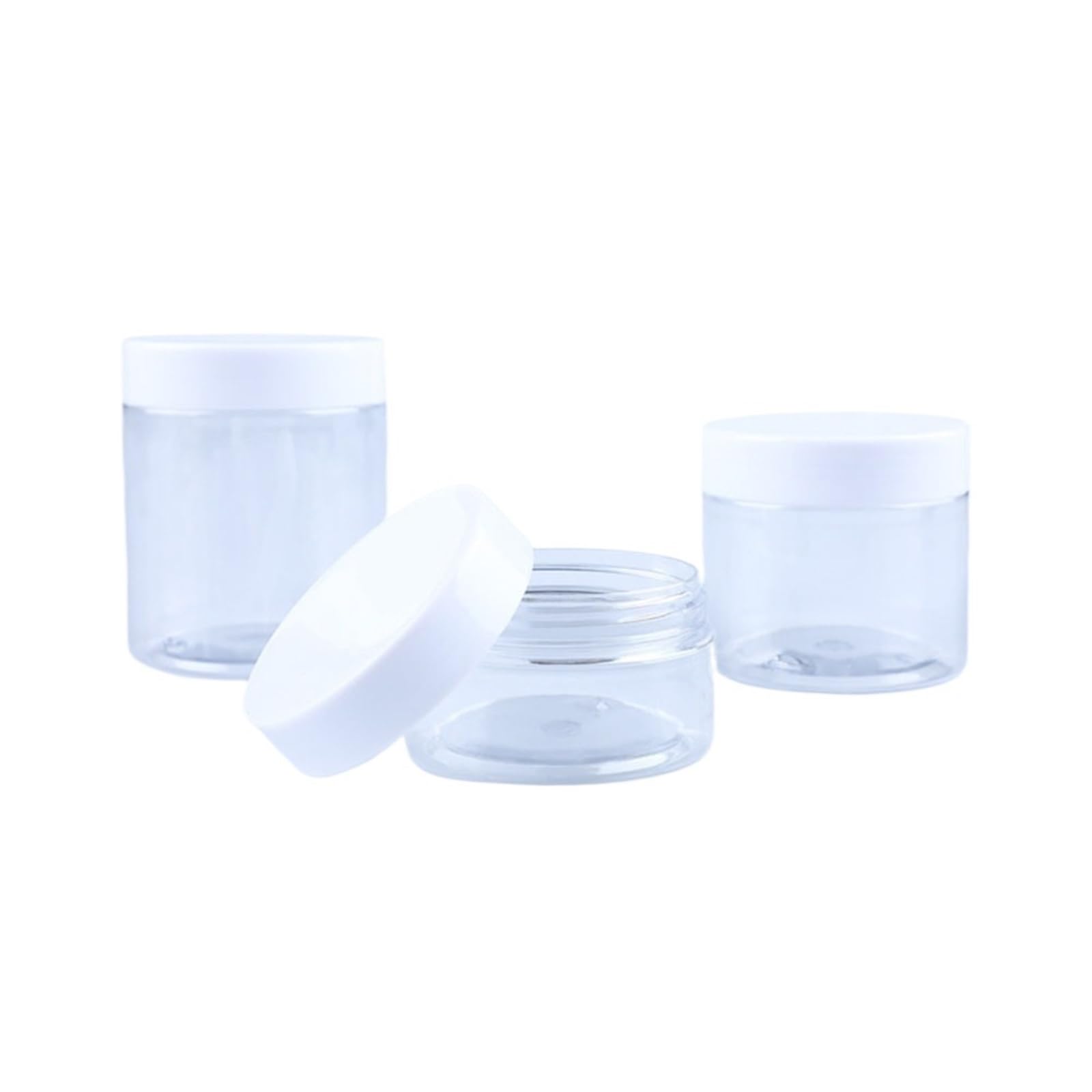 Face cream dispensing jar 20pcs Empty Cream Jar Transparent Cosmetic Container Lid Storage Makeup Bottle(Color2,40pcs,200ml)