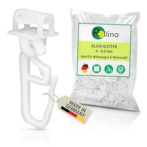 Rollina Klick-Gleiter Gardinenhaken Set 100 Stück