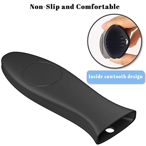 4 Pack Silicone Hot Skillet Handle Holder And Pot Holders Cover Sleeve, Heat Resistant Cast Iron Potholder Protectors Grip, Anti-Spill Non-Slip Cookware Handles For Pans,Oven #TOP3