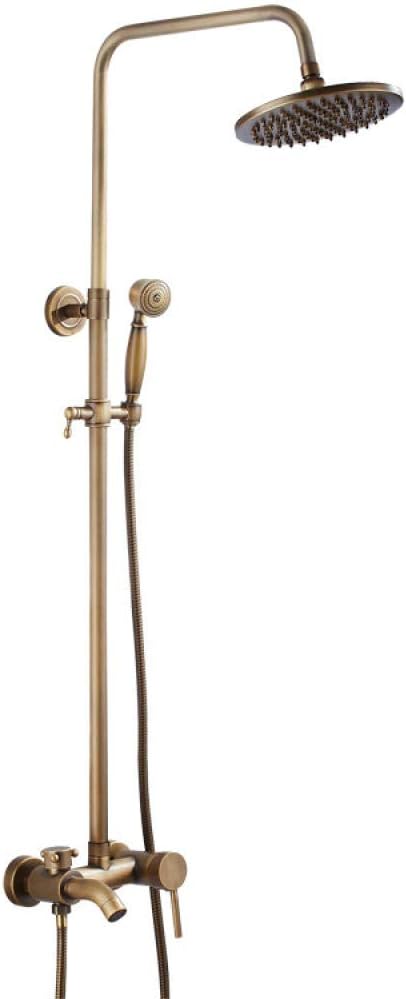 European Retro Third Gear Quick Opening Shower Brass Antique Lifting Shower Set