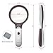 Extra Large 4X Magnifying Glass with 3 Ultra Bright LED Lights & 25X Zoom Lens, Adjustable Brightness for Reading Small Prints, Aging Eyes Seniors & Hobbies