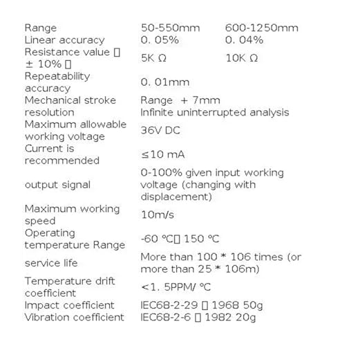 Sensor de desplazamiento KTC 200 mm potenciómetro lineal A2 V2 3