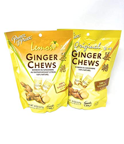 Prince of Peace 100% Natural Ginger Candy - Original & Lemon Mix 1lb - More than 100 + pieces in Fusion Select Gift Box