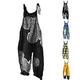 Daikascbny Combinaison Femme Ete Fluide Combinaison Pantalon Bretelles Salopettes Jambes L...