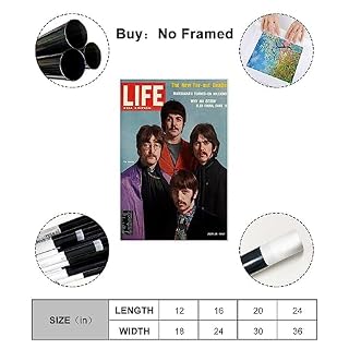 Couverture de magazine vintage des Beatles, affiche de musique vintage 1968, art de couverture vintage, décoration d'intérieur, art mural, affiche sur toile, décoration murale, peinture pour salon, – Image 2