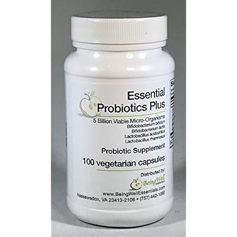 Being Well Essentials Essential Probiotics Plus 100 Vegetarian Capsules Cover