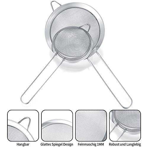 Miniatura 3 de 4 Piezas Coladores De Malla De Cocina Acero Inoxidable, Colador Acero Malla Fina Con Mango Para Té, Pasta, Arroz, Frutas, Verduras, Alimentos, Harina Modelo A