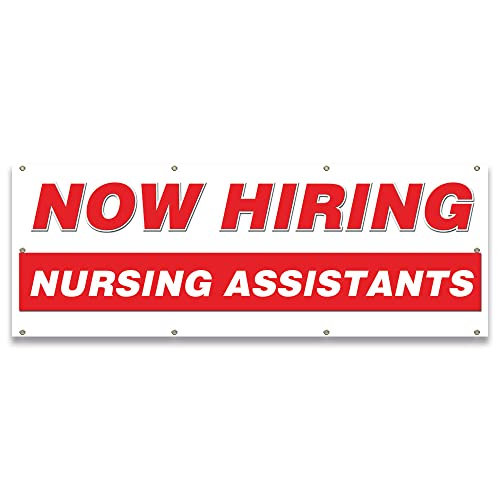 Now Hiring Nursing Assistants| 36" X 96" Banner | Apply Inside Employment Help Wanted | Made in The USA -  SIGNMISSION, B-96-30281