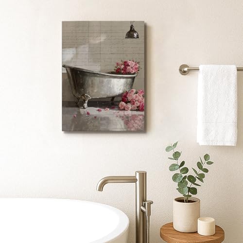 Toile murale abstraite vintage et impression de roses de printemps - 2