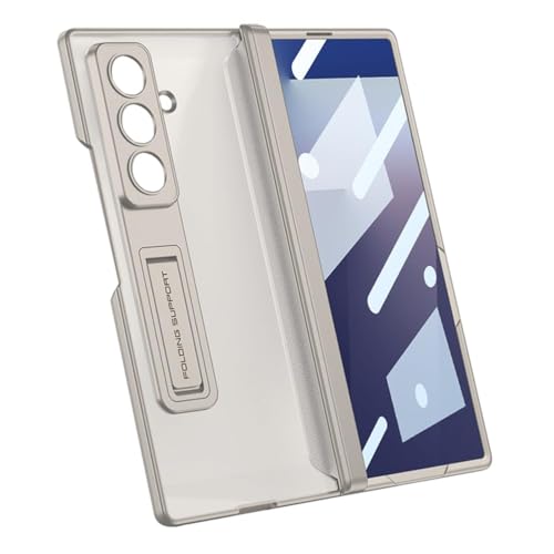 Coque Samsung Galaxy Z Fold 7 avec béquille intégrée et protection intégrale, gris givré