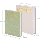 Hiwhy Decorative Book Storage Box Set of 2, Stylish Decorative Books, Linen Faux Book Storage Box for Bookshelf, Coffee Tables, Home Decor, GrassGreen - Image 2