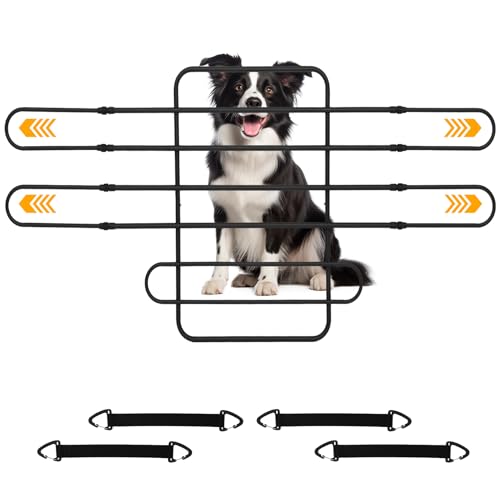 Micnce Adjustable Dog Car Barrier, Follow Seat Movement, 34-58" Width, Heavy Duty Metal Pet Gate, Easy Install Elastic Ropes, Universal Fit SUV Sedan Truck MPV Front/Back Seat by Micnce - Used condition - US$66.49