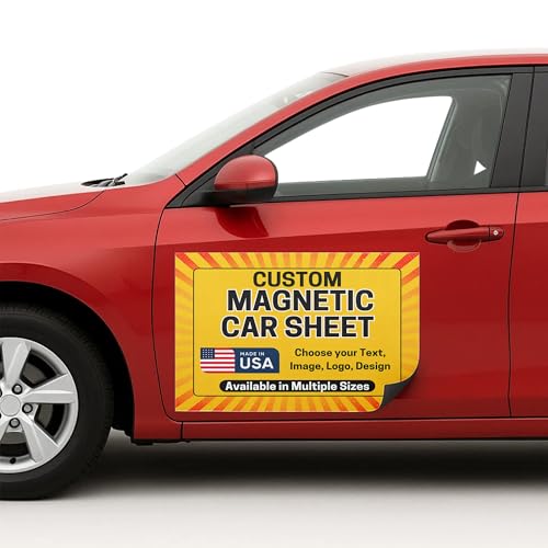 Pack of 2 Custom Car Magnets by DC - Personalized Magnetic Car Signs with Your Photo Text or Logo | Customizable Car Door Magnet Sheets for Car & Truck | Made in USA | Multiple Sizes | Pack of 2
