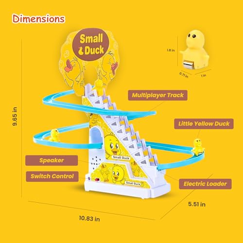 Sakuya Quacky Fun Duck Slide Toy Set with Automatic Stair Climbing Ducklings, Colorful Race Track, Lights and Music, Easy Assembly, Interactive Play for Kids Aged 3 and Above - Image 5