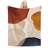 Boho Minimalist Abstract Blanket Soft Comfy Flannel Throw Blankets Lightweight Warm Bed Throws Plush for Couch Sofa Camping Office Travel Home Bedroom Decor Girls Boys Women Men Gifts 60'X50'