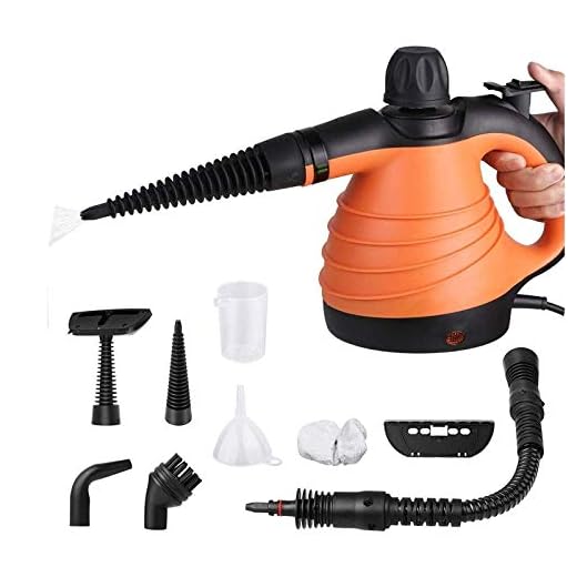 SIMBR Limpiador a Vapor de Mano Vaporeta Portátil y Manual de Alta Presión, 1050W con Tanque de 350ml y 9 Accesorios para Cocina, Baño, Alfonbra, Ropa, Cortina y Otros.
