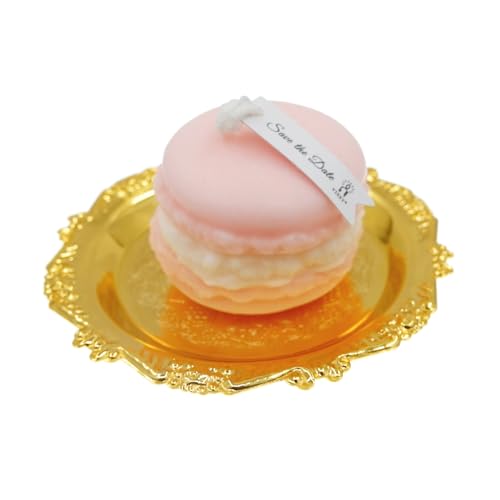 KCVC Set of 3 Macaron Cookies Scented Candles & 1 Golden Candlestick, Novelty Candles for Women by KCVC - Used condition - Image 4