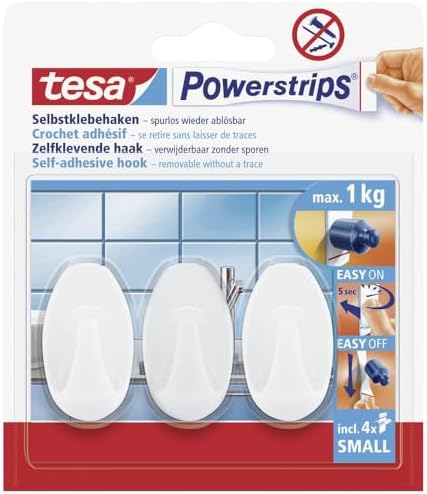Ganchos adesivos pequenos tesa Powerstrips