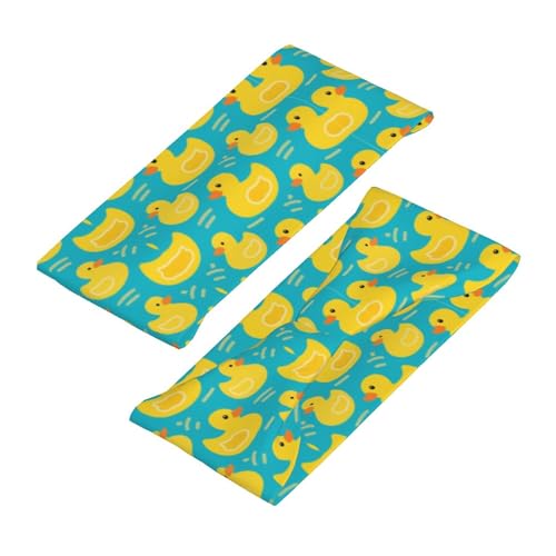 Boys Girls Yellow Rubber Duck Art Sports Sweatband Multi Style Beauty Skinny Hair Band Headdress for Yoga Travel Spa4