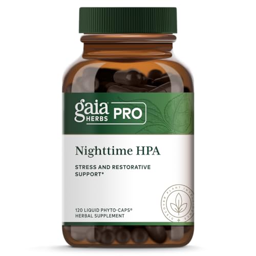 Gaia Herbs Pro Nighttime HPA - Restorative & Healthy Sleep Support Supplement* - Relaxation Support Supplement* with Ashwagandha Root Extract & Cordyceps Mushroom - 120 Liquid Phyto-Caps (60 Servings)