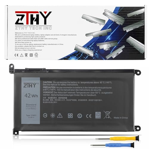 ZTHY 51KD7 Laptop Battery Replacement for Dell Chromebook 11 3180 3189 5190 3181 2-in-1 Series P28T001 Y07HK FY8XM 0FY8XM 11.4V 42Wh 3-Cell 3500mAh