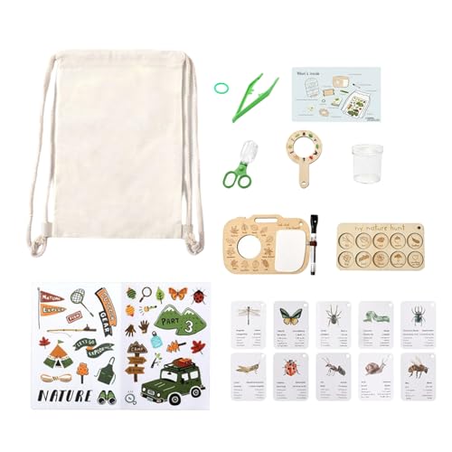 Kit Nature - Activités Éducatives avec Observation - Set Exploration en Plein Air, Cadeau Unisexe Adolescent École Anniversaire Camping Jardin Cour