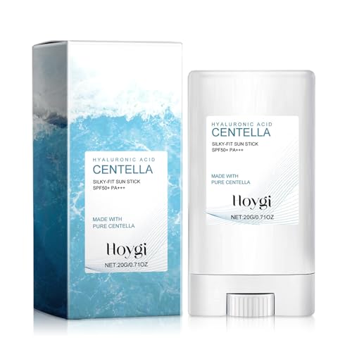 Centella Stick Protector Solar SPF 50, Centella Sunscreen, Stick Solar Facial con Hyaluronic, Protector Solar Coreano, No Grasa, Fuerte Protección UV, para Todo Tipo de Piel