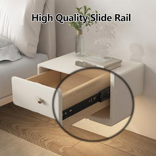 Table de chevet chambre encombrée, solution flottante en pin rustique fait main