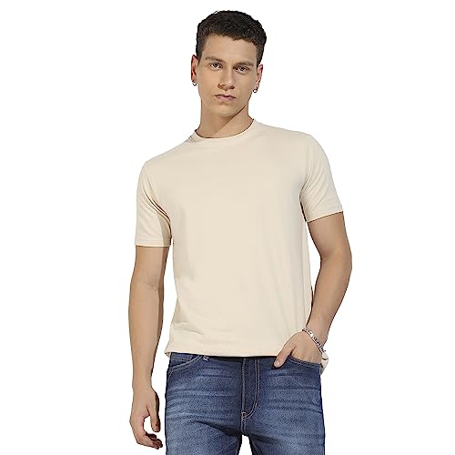 Image of CAHOOT Men's Basic Regular Fit T-Shirt for Casual Wear | Crewneck | Short Sleeve | Pull On Closure | Cotton T-Shirt Crafted with Comfort Fit for Everyday Wear