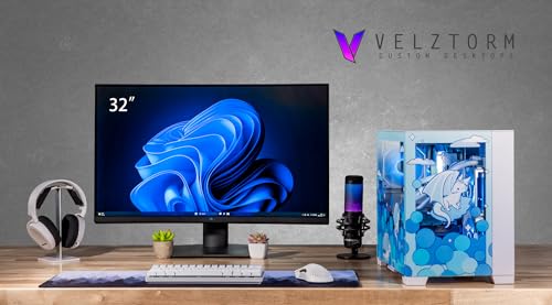 Image of Velztorm Frosty Dragon Custom Built Gaming Desktop PC (AMD Ryzen 7 5700X, GeForce RTX 5060, 32GB DDR4, 2TB PCIe SSD, RGB Fans, 240mm AIO, 850W PSU, WiFi 5, Bluetooth 5.0, RJ-45, Win 11 Home)